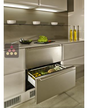 Réfrigérateur à tiroirs intégrable à façades Inox NORCOOL