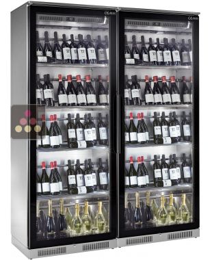 Combiné de 2 caves à vin de service mono ou multi-températures - Bouteilles inclinées BRERA