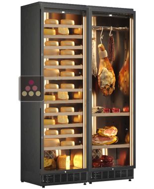 Combiné encastrable d'une cave à charcuterie et une cave à fromage CALICE