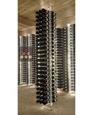 Porte bouteille pose libre en plexiglas pour 162 bouteilles - Hauteur = 2980 mm (illumination LED optionnelle) SOBRIO