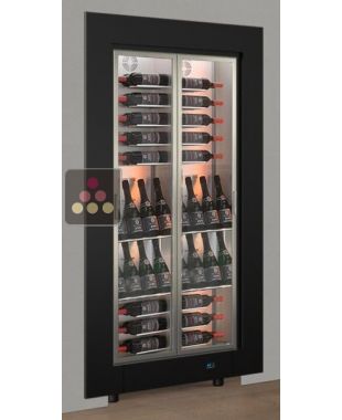 Vitrine à vin encastrable multi-températures de service et de conservation - P36cm - Équipement mixte - Cadre droit CALICE DESIGN