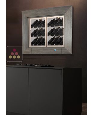 Vitrines à vin encastrable multi-températures - Présentation inclinée - Cadre droit CALICE DESIGN