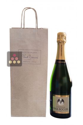 Bouteille de Champagne dans son sac kraft Paul BOCUSE