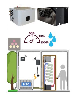 Climatiseur de cave 1100W - Evaporateur pour armoire - Condensateur à eau Froid et Humidification FRIAX