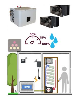 Climatiseur de cave 2900W - Evaporateur pour armoire - Condensateur à eau Froid et Humidification FRIAX