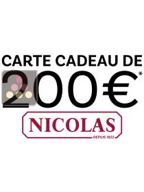 Carte Cadeau NICOLAS 200€ du 17/11/2023 au 27/11/2023 suivant conditions La SOMMELIERE