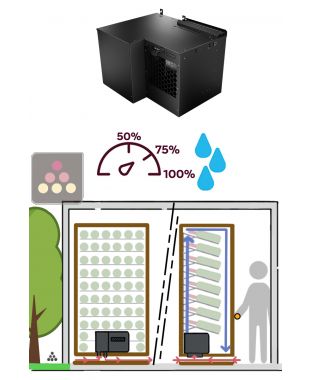 Climatiseur monobloc 1 température pour armoire à vin de 800 Watts - Froid et humidification - Evacuation Down - 30m3 FRIAX