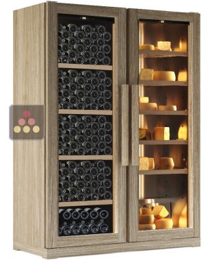 Combiné d'une cave à vin mono-température et d'une cave à fromage - Equipement stockage CALICE