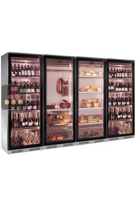 Combiné de 4 vitrines réfrigérées pour vins, charcuteries et fromages