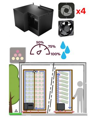Climatiseur monobloc 2 températures pour armoire à vin de 800 Watts - Froid et humidification - Evacuation Down - 30m3 FRIAX