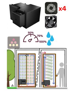 Climatiseur monobloc 2 températures pour armoire à vin sans espace sous plancher de 680 Watts - Froid et humidification - Evacuation Up - 20m3 FRIAX
