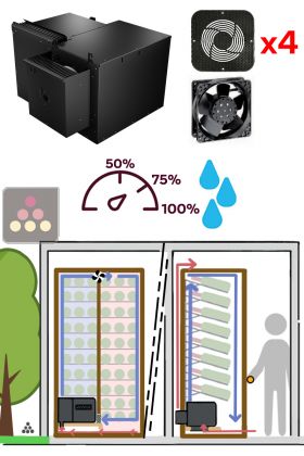 Climatiseur monobloc 2 températures pour armoire à vin ans espace sous plancher de 800 Watts - Froid et humidification - Evacuation Up - 30m3