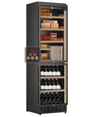 Combiné enchassable d'une cave à cigares et d'une cave à vin mono-température - Bouteilles inclinées
CALICE