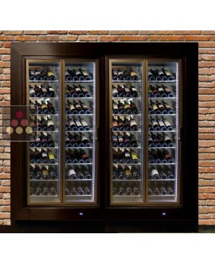 Combiné de 2 vitrines à vin encastrables traversantes multi-températures - Usage pro - Bouteilles inclinées CALICE DESIGN