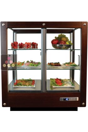 Vitrine 4 faces réfrigérée pour plats et produits frais