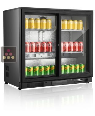 Arrière-bar réfrigéré de présentation encastrable sous-plan - 2 portes coulissantes FRIGELUX