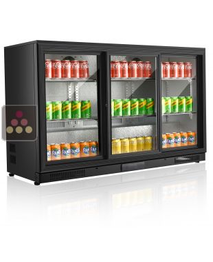 Arrière-bar réfrigéré de présentation encastrable sous-plan - 3 portes coulissantes FRIGELUX