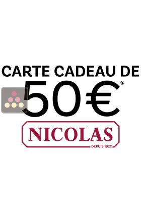 Carte Cadeau NICOLAS 50€ du 16/08/2024 au 16/10/2024 suivant conditions