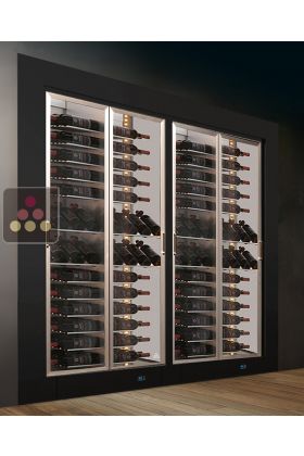 Combiné encastrable de 2 vitrines à vin multi-températures - Usage pro - Equipement mixte - Cadre droit