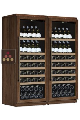 Combiné de 2 caves à vin mono-température service ou conservation - Présentation mixte