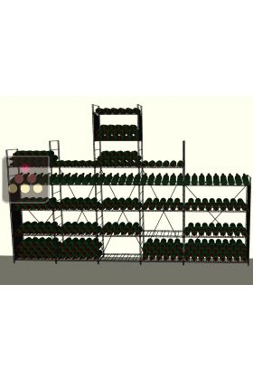 Aménagement de cave métal pour 742 bouteilles - Fabrication spécifique - Essentiel System