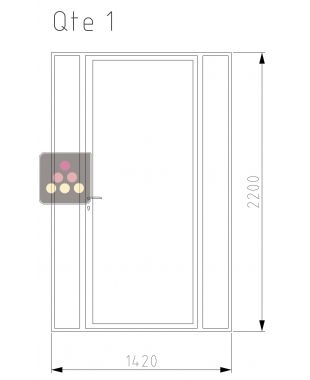 Porte acier thermolaquée Larg 1.42 m * hauteur 2.2 m avec un porte entrée Ma Cave à Vin