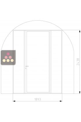 Verriere acier thermolaquée droite Larg 1.89 m * hauteur 2.44 m avec une porte entrée