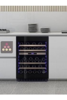 Cave à vin 2 températures de conservation et/ou de service encastrable sous plan 