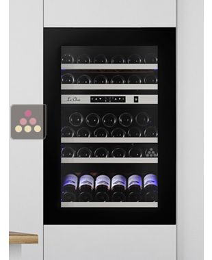 Cave à vin 2 températures de service ou de conservation encastrable en colonne auto-ventilée avec ouverture push-open LE CHAI