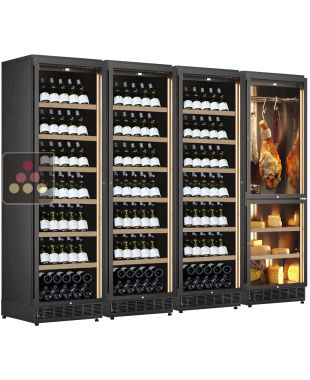Combiné encastrable de 3 caves à vin, d'une cave à fromages et à charcuteries CALICE