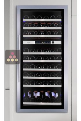 Cave à vin 2 températures de service encastrable en colonne auto-ventilée