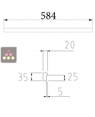 Fronton bois en vieux chêne Lg 584 mm Ma Cave à Vin