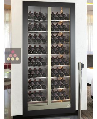 Vitrine à vin enchassable multi-usages service ou conservation - Bouteilles inclinées CALICE DESIGN