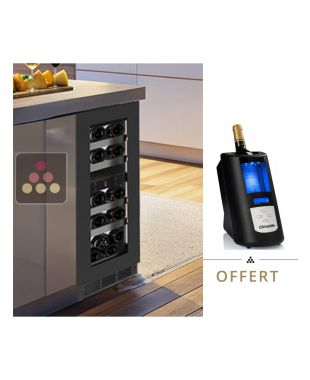 Cave à vin 2 températures de service encastrable sous-plan - Porte de 72cm NESTOR M WINE