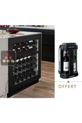 Cave à vin 2 températures de service encastrable sous-plan - Porte Push-Open de 72cm