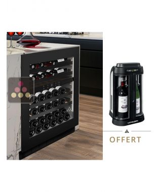 Cave à vin 2 températures de service encastrable sous-plan - Porte Push-Open de 72cm NESTOR M WINE