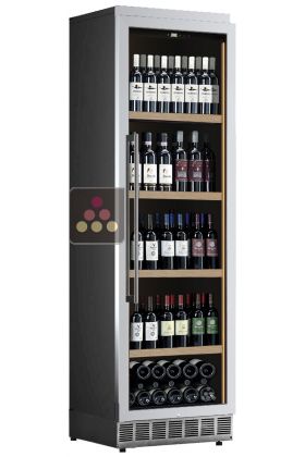 Cave à vin mono-température de service ou conservation - Habillage inox - Présentation verticale