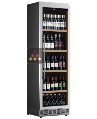 Cave à vin mono-température de service ou conservation - Habillage inox - Présentation verticale CALICE