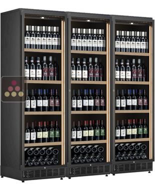 Combiné encastrable de 3 caves à vin de conservation ou de service - Présentation verticale CALICE