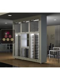 Combiné de 6 caves à vin multi-usages modulaires avec meubles de rangement, en ilot CALICE DESIGN