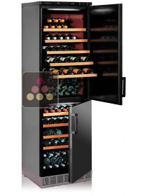Combiné encastrable de 2 caves à vin mono-température de vieillissement ou de service CALICE
