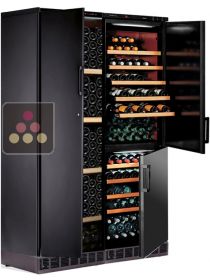 Combiné encastrable de 3 caves à vin Mono-température de vieillissement ou de service CALICE