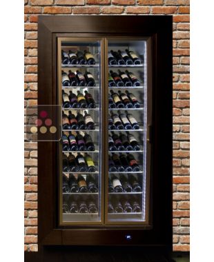Vitrine à vin encastrable traversante multi-températures - Usage pro - Bouteilles inclinées CALICE DESIGN