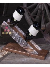 Présentoir à bouteilles de table en pierre et en bois IT'S STONE