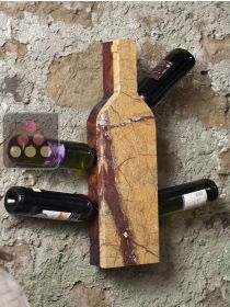 Support mural en pierre et en bois pour 6 bouteilles IT'S STONE