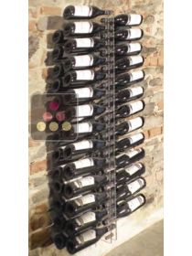 Support mural en plexiglas transparent pour 56 bouteilles (illumination LED optionnelle) SOBRIO