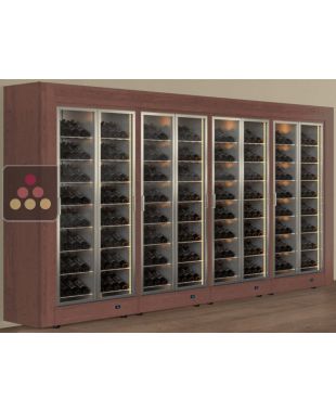 Combiné de 4 vitrines à vin multi-températures - Pose libre - Usage pro - Bouteilles inclinées - Cadre droit CALICE DESIGN