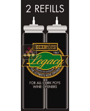 Lot de 2 recharges de gaz pour tire-bouchon à gaz Pop Luxe ACI-OEN300 OENOPRO