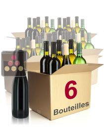 6 bouteilles de vin : vins blancs et rouges Sélection Vin