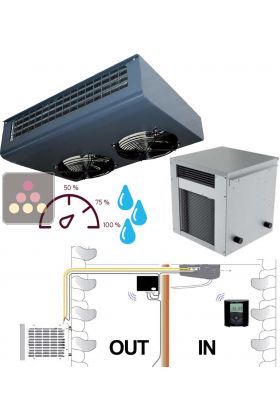 Climatiseur de cave jusqu'à 30m3, refroidissement, chauffage et humidification - Évaporateur plafonnier